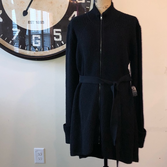Simply Vera Wang Zip Front Long Sweater 